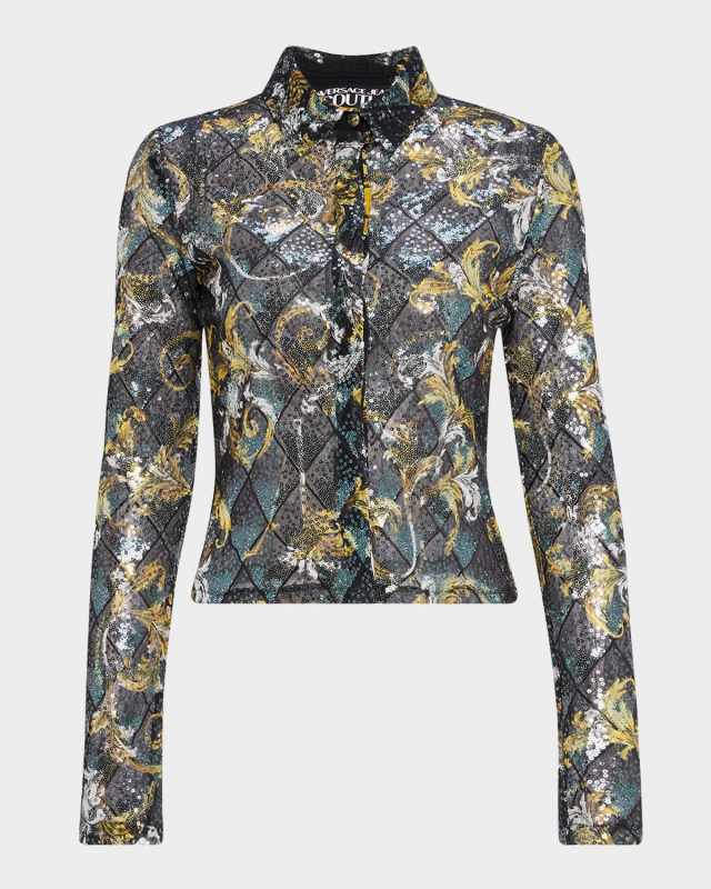 Sequined Long-Sleeve Shirt
